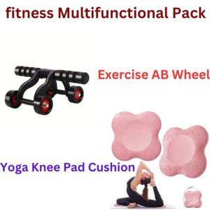 Yoga Knee Pad Cushion &  4 Wheel Exercise AB Wheel